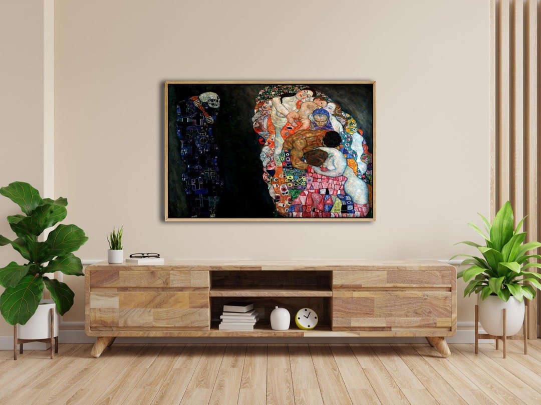 Gustav Klimt Death and Life Canvas Print Art Nouveau Wall Decor Living ...