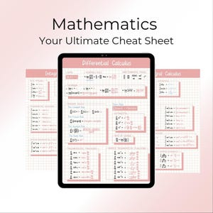 Mathematics Cheat Sheet (Complete) Best for Engineering Student. Instant Download Cheat Sheet