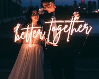 Custom Neon Wedding Sign, Wedding Custom Decor,Neon Aesthetic Sign,Better Together Neon Sign, Personalized Gifts,Neon Bedroom Sign,Name Sign