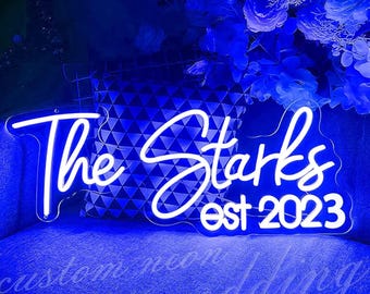 Custom Neon Wedding Sign, Neon Wedding Decor, Customized Neon Sign, Neon Last Name Sign, Wall Decor, Wedding Backdrop, Wedding LED Decor