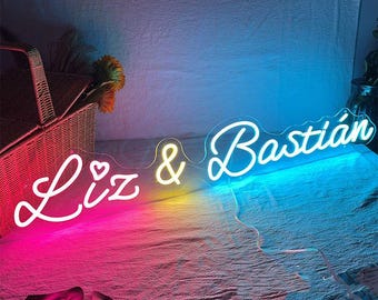 Personalized Wedding Neon Sign, Last Name Neon Sign, Wedding LED Decor, Reception Neon Signs, Engagement Neon Decor, Custom Wedding LED Sign