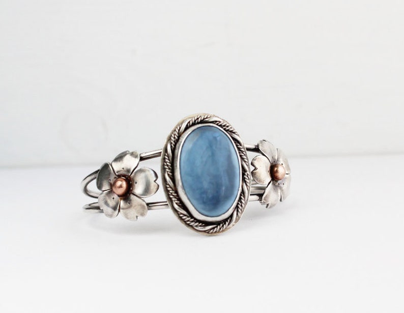 Cherry Blossom jewelry Boho Chic jewelry Hapa Girls Blue Owyhee Opal Cuff Statement Bracelets