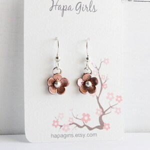 Cherry Blossom Dangle Earrings, Sakura Collection earrings, Cherry blossom Jewelry, Handmade by Hapa Girls, gifts for her image 4