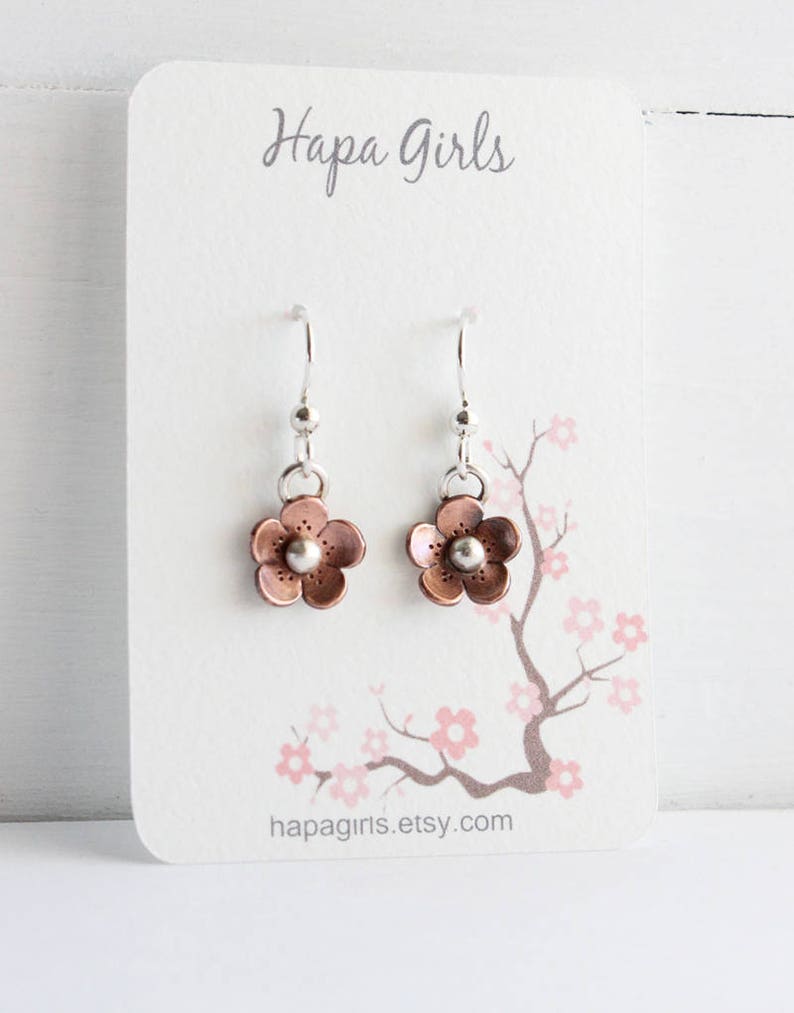 Cherry Blossom Dangle Earrings, Sakura Collection earrings, Cherry blossom Jewelry, Handmade by Hapa Girls, gifts for her image 4