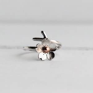 Cherry Blossom Branch, Sakura CollectionTwig Jewelry, Spring Jewelry, MADE to ORDER, Plum blossom, Twig ring, Bridal accessories