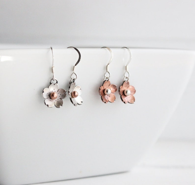 Cherry Blossom Dangle Earrings, Sakura Collection earrings, Cherry blossom Jewelry, Handmade by Hapa Girls, gifts for her image 3