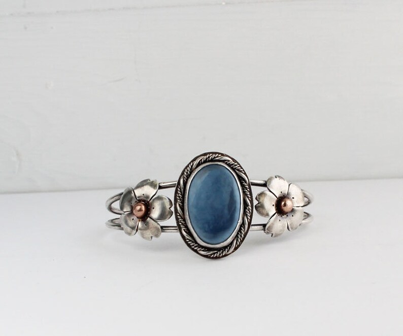 Cherry Blossom jewelry Boho Chic jewelry Hapa Girls Blue Owyhee Opal Cuff Statement Bracelets