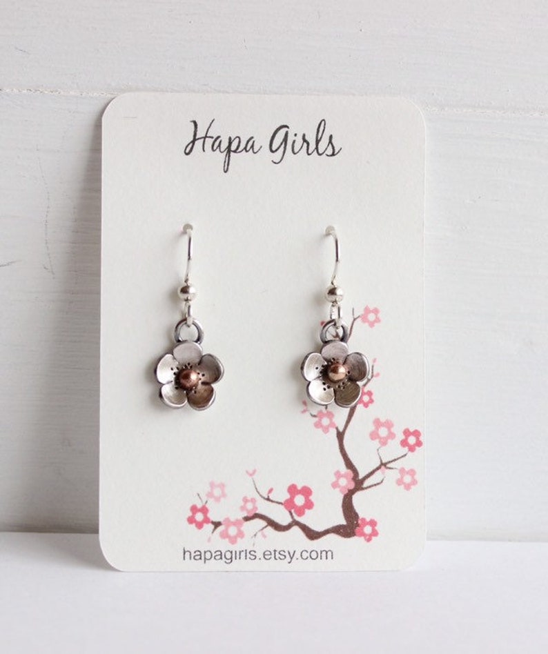 Cherry Blossom Dangle Earrings, Sakura Collection earrings, Cherry blossom Jewelry, Handmade by Hapa Girls, gifts for her image 5