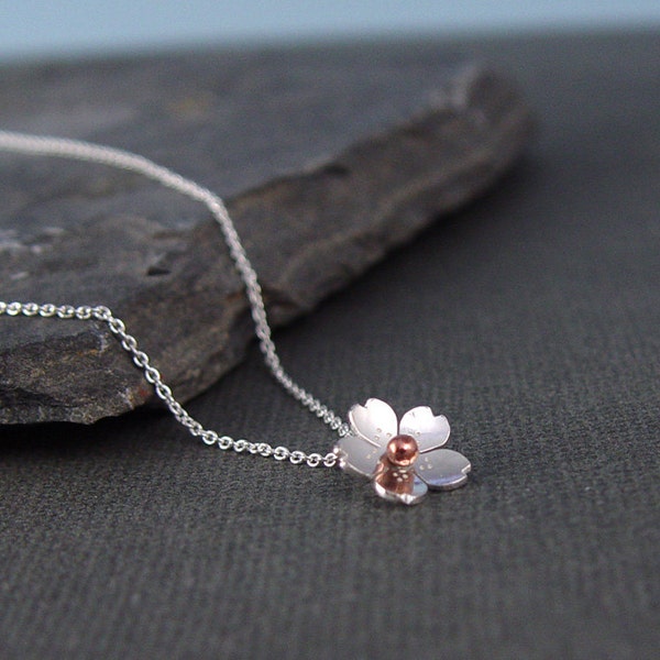 Cherry Blossom Drop -Bridesmaid Gifts ,Simple jewelry, Sakura, Plum blossom, Delicate and Dainty Jewelry, Spring Wedding jewelry