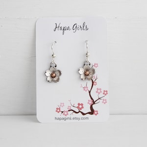 Cherry Blossom Dangle Earrings, Sakura Collection earrings, Cherry blossom Jewelry, Handmade by Hapa Girls, gifts for her