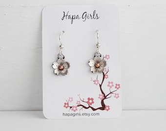 Cherry Blossom Dangle Earrings, Sakura Collection earrings, Cherry blossom Jewelry, Handmade by Hapa Girls, gifts for her