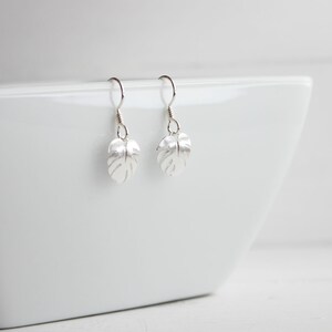 Tropical Sterling Silver Monstera Leaf Dangle Earrings