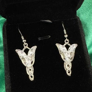 Elven Star Earrings, Elven Fantasy Pendant Earrings, Fantasy Jewellery Gift for Birthday, Elven Inspired Fantasy Jewellery In Box