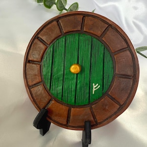 Fantasy Ornament, Bilbo&#39;s Door, Fantasy Wedding Gift, Elven Ornament, Dwarf, Halfling Home Door, Fantasy Wedding Decoration, Gandalf Gift