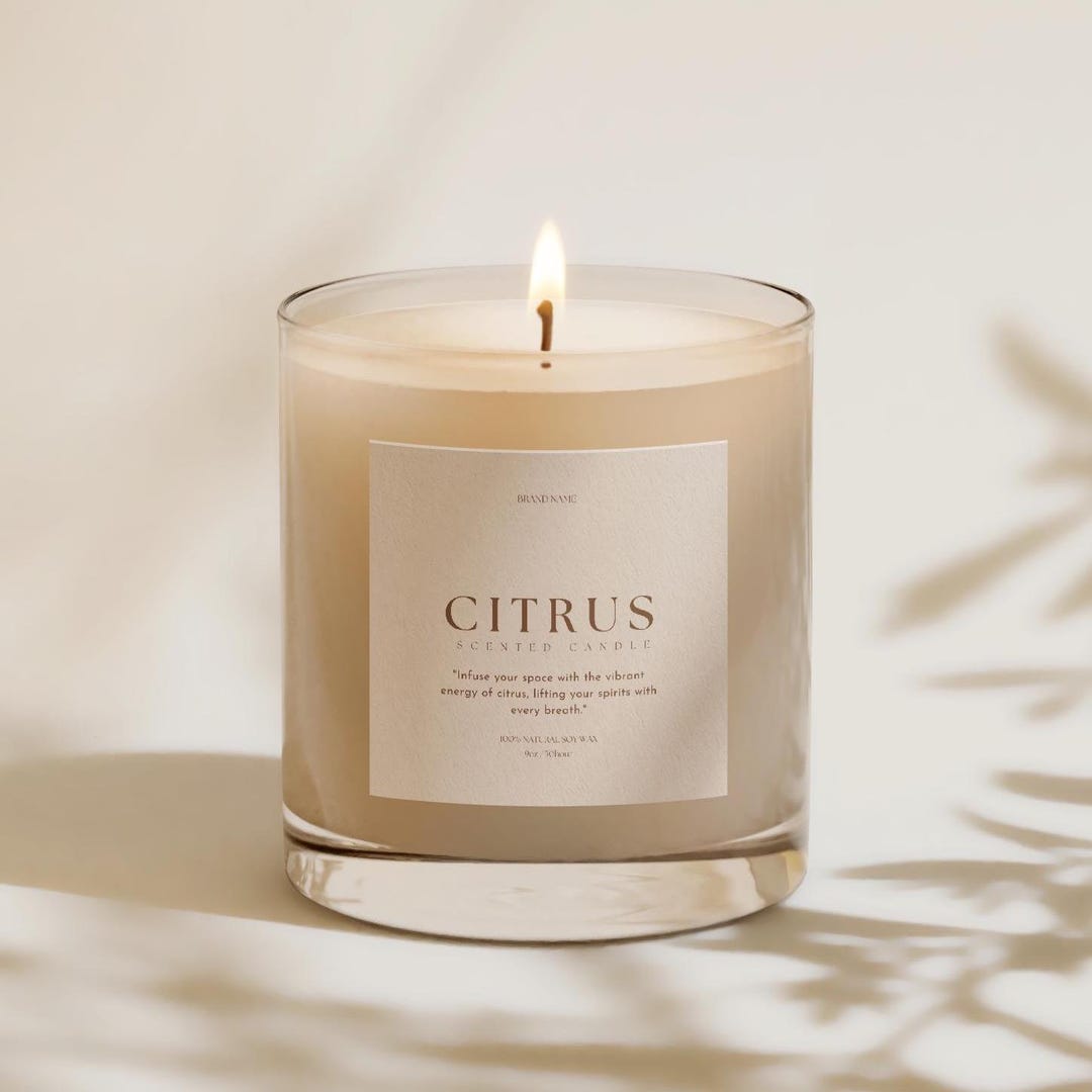 Custom Canva Candle Label Template | Minimal Candle Label | Candle ...