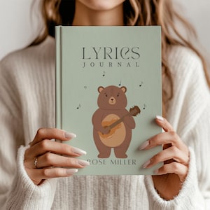 Custom Songwriting Notebook, Personalized Lyric Journal, Musician Diary and Gift for Songwriters, Women&#39;s Lyric Book, Writing and Composing