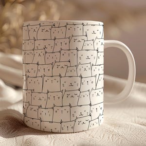 Cute Cat Mug for Coffee and Tea | Perfect Gift for Cat Lovers, Cat Moms and Dads | Adorable Kitty Design for Home, Office or Daily Use
