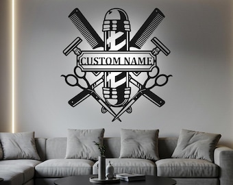Barber Shop Custom Sign Metal Wall Art Led Light, Barber Shop Name Custom Sign Decoration For Room, Hairstyle List Home Decor, Barber Shop