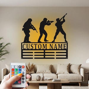 Shooting Medal Holder Light, Shooting Player Name Medal Hanger, Shooting Medal Display Awards Custom Sign, Shooting