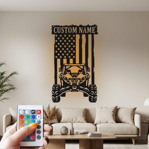 Custom ATV Metal Wall Art with LED: Personalized Offroad Decor
