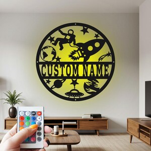 Custom Astronaut Metal LED Wall Art: Personalized Name Sign