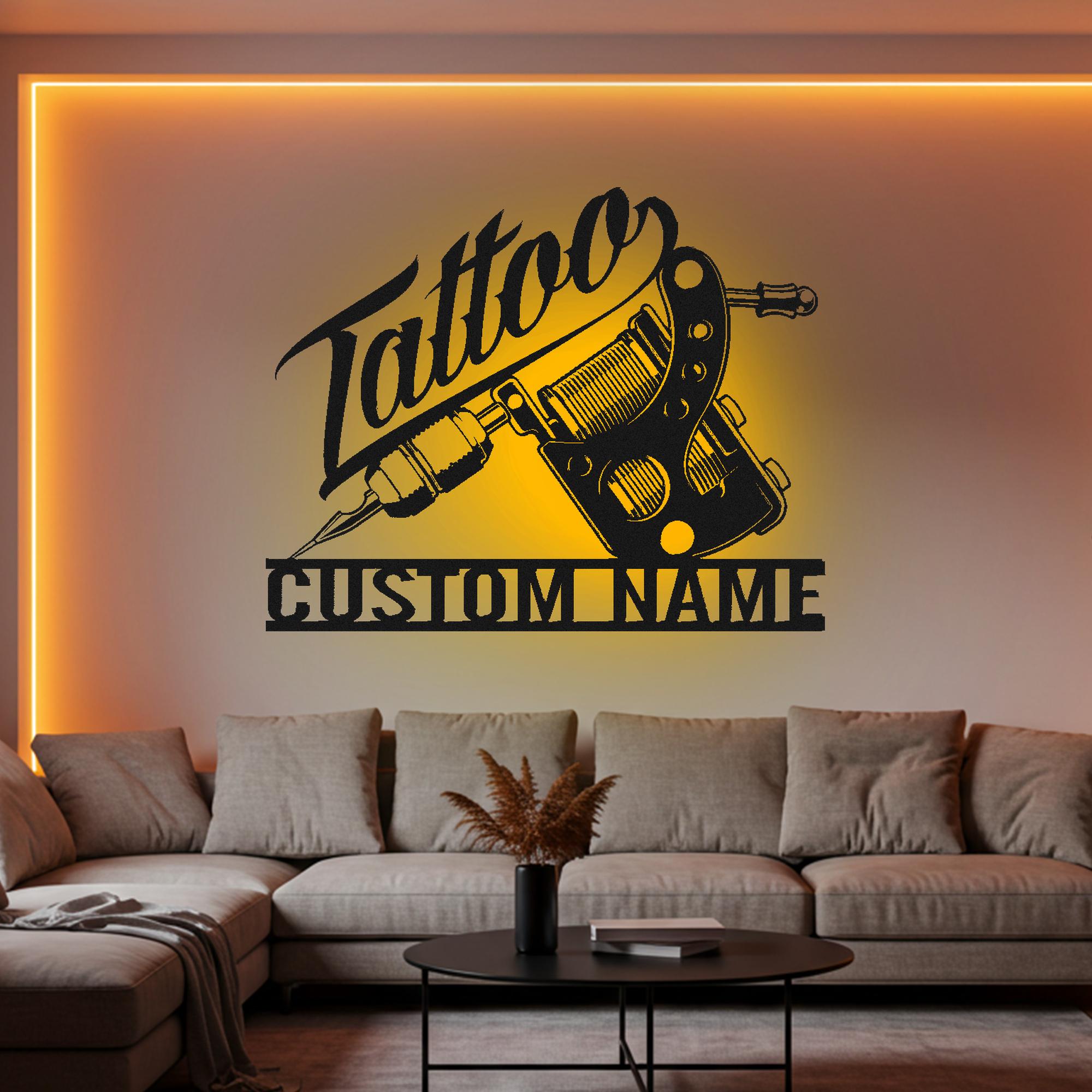 Custom Tattoo Artist LED Light Metal Wall Art: Ink Studio Decor - Etsy