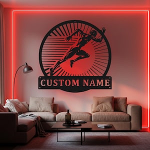 Custom Sign Running Metal Custom Sign, Running Custom Sign Metal Wall Art Led Light, Running Metal wall Decor, Running Lover Gift, Running