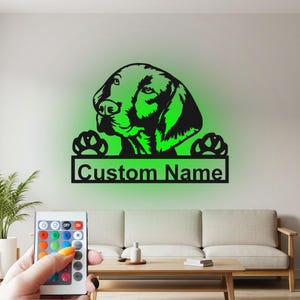 Custom Hungarian Vizsla Metal Wall Art with LED Light