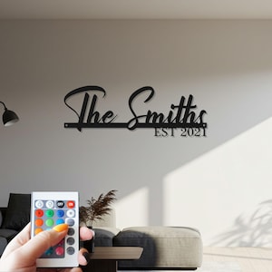 Sign Family Name Sign, Metal Last Name Sign, Family Established Sign, Metal Family Name Sign, Metal Wall Decor, Wedding Gift