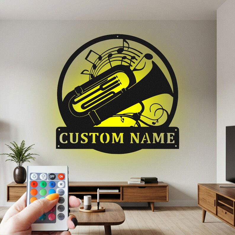Custom Tuba Metal Wall Art With LED: Personalized Music Decor - Etsy