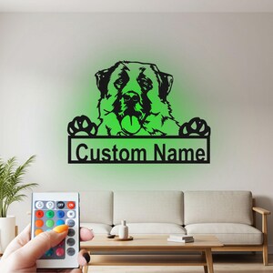 Custom Anatolian Shepherd Metal Sign: LED Dog Wall Art