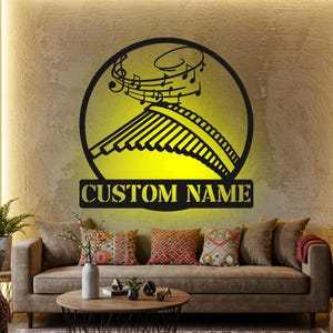 Custom Pan Flute LED Metal Wall Art: Musician Gift, Home Decor