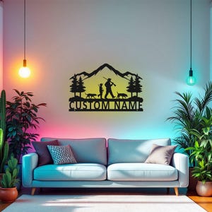 Custom Deer Hunter Metallschild: Personalisiertes LED-Dekor