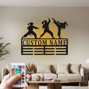 Taekwondo Female Medal Holder Light, Taekwondo Player Name Medal Hanger, Taekwondo Medal Display Awards Custom Sign