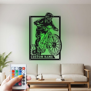 Male Mountain Biking Custom Signage Custom Sign Art, Custom Sign Mountain Biker Name Custom Sign Decoration, Male Mountain Bike Decor