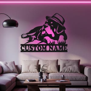 Custom Rottweiler LED Metal Wall Art: Dog Lover Gift