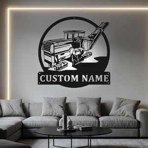 Kundenspezifische Asphalt-Maschinen-Metallwand-Kunst mit LED-Lichtern