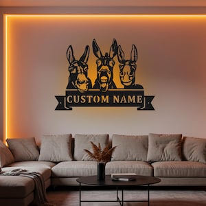 Sign Donkey Metal Sign, Donkey Sign Metal Wall Art Led Light, Office Wall Art, Housewarming Outdoor Metal Sign, Gifts Donkey Lover