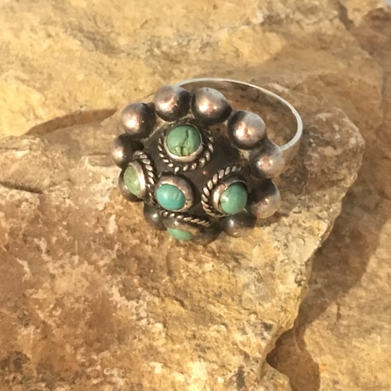 Ring Turquoise & Silver 70's - image 2