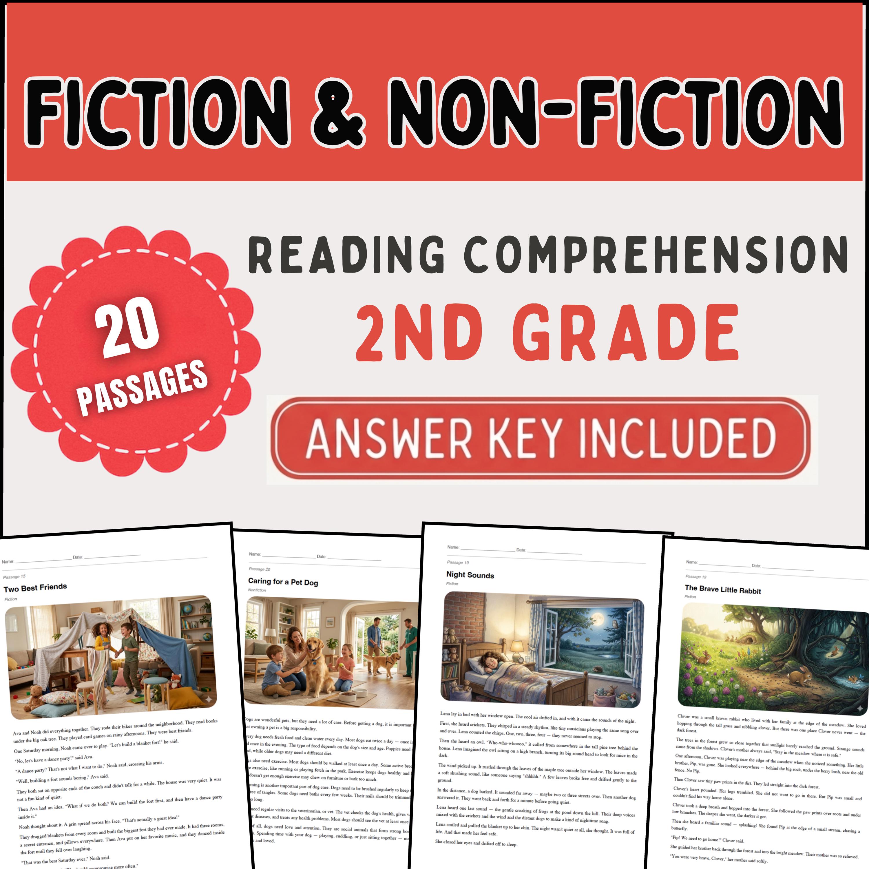 2nd Grade Reading Comprehension Passages | Fiction & Nonfiction ELA ...