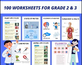 Science Worksheets for Grades 2-3: Plants, Animals, Weather (Printable)