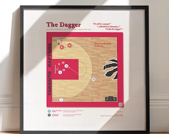 Kawhi Leonard Buzzer Beater Poster (Digital Download) | Raptors 2019 NBA Playoffs Playbook Art | Retro Sport Collectible
