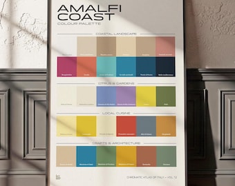Amalfi Coast Wall Art | Colour Palette Poster | Italian Design Print | Mediterranean Decor | Travel Memory Gift