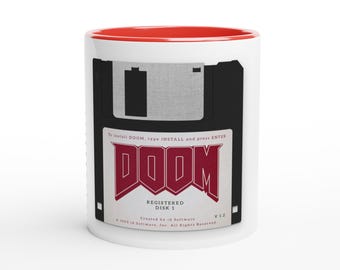 Doom Retro Gaming Mug | Vintage Videogame Coffee Cup | Classic FPS Gift