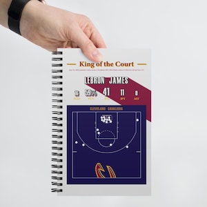 LeBron James NBA-notitieboek | NBA-memorabilia cadeau | Journaling schetsen notities | Lakers-fancadeau | Statistiekenboek basketbaljournaal | Shotkaart