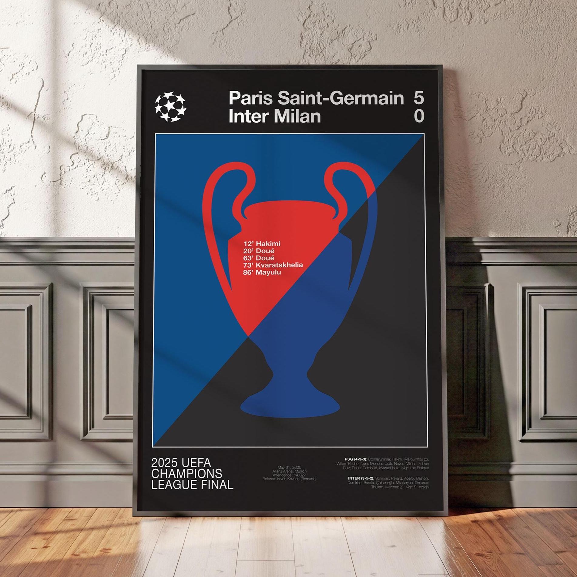 Maillot PSG Domicile Finale LDC 2025 - Dembélé #10 - Nike Taille M - Neuf