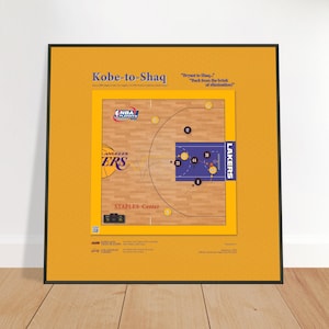 Kobe Bryant NBA Poster Playbook | Gift for Basketball Lover | Iconic NBA Print O'Neal | Gift for Lakers Fan | Minimalist Sport Wall Art
