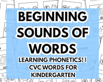 Beginning Sounds Phonics Worksheets CVC Circle and Match Activity Kindergarten Write Starting Letter Practice for Preschool & Kindergarten
