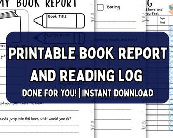 Book Report Template Printable Reading Reflection Worksheet Homeschool Comprehension Book Review Chapter Book Elementary Reading Log Kids
