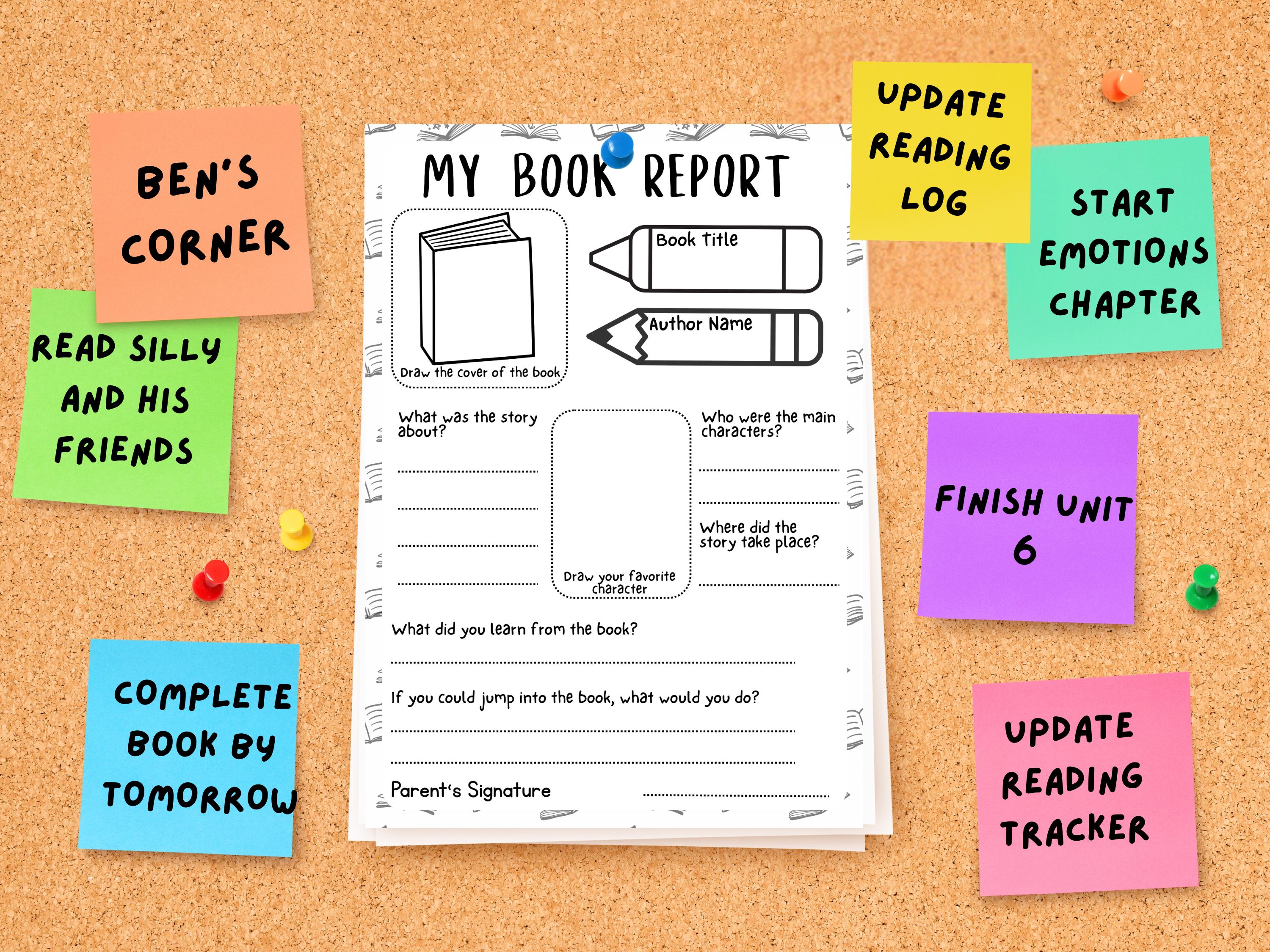 Reding Report Book Report Template Printable Reading Reflection Worksheet Homeschool ...